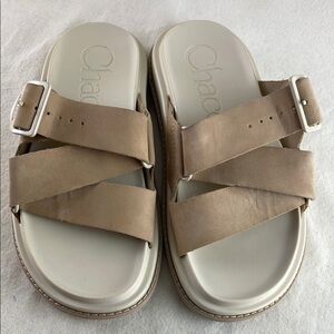 Chaco Tan Slide Sandals with Straps Size 6